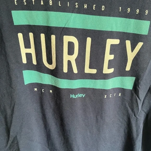 Men’s L Navy Hurley Casual Short Sleeve Casual Tee Shirt - Picture 2 of 5